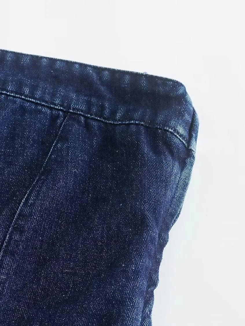 Sexy Denim Summer Dresses 2023 Women Y2k Clothing Jeans Tube Backless Bodycon Mini Dress Western Cowgirl Streetwear